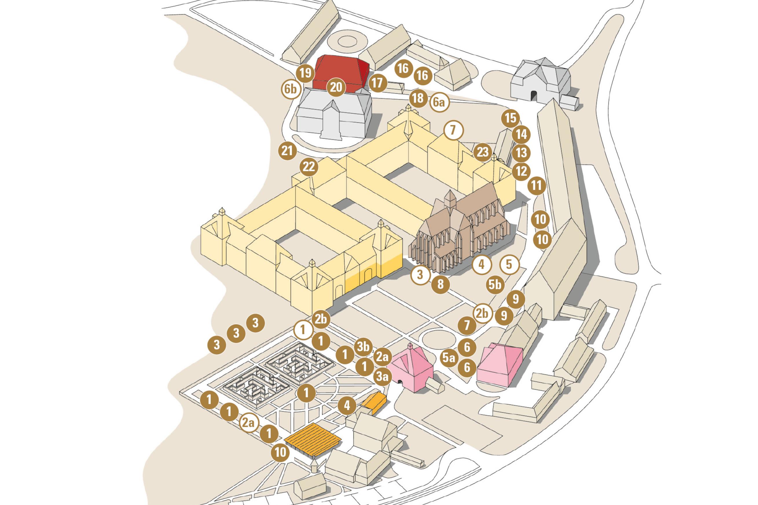 Kloster und Schloss Salem, Plan des Baumrundgangs