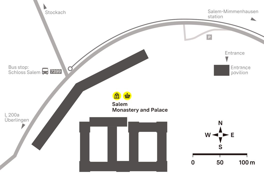 journey description: Salem Monastery and Palace, illustration: Staatliche Schlösser und Gärten Baden-Württemberg, JUNG:Kommunikation